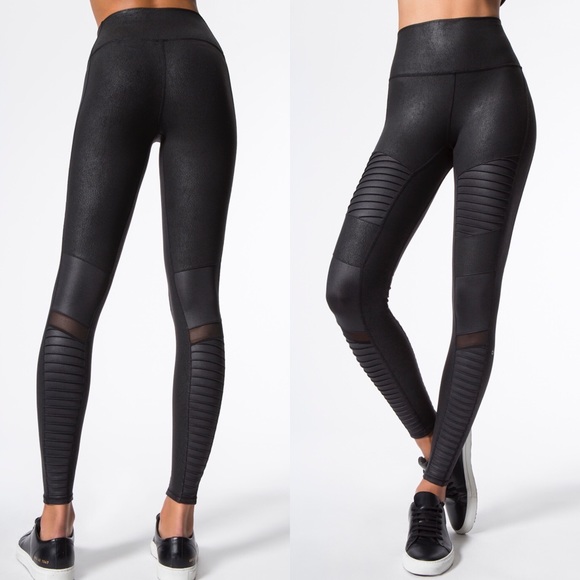 ALO Yoga Pants - AlO YOGA // High Waist Moto Legging